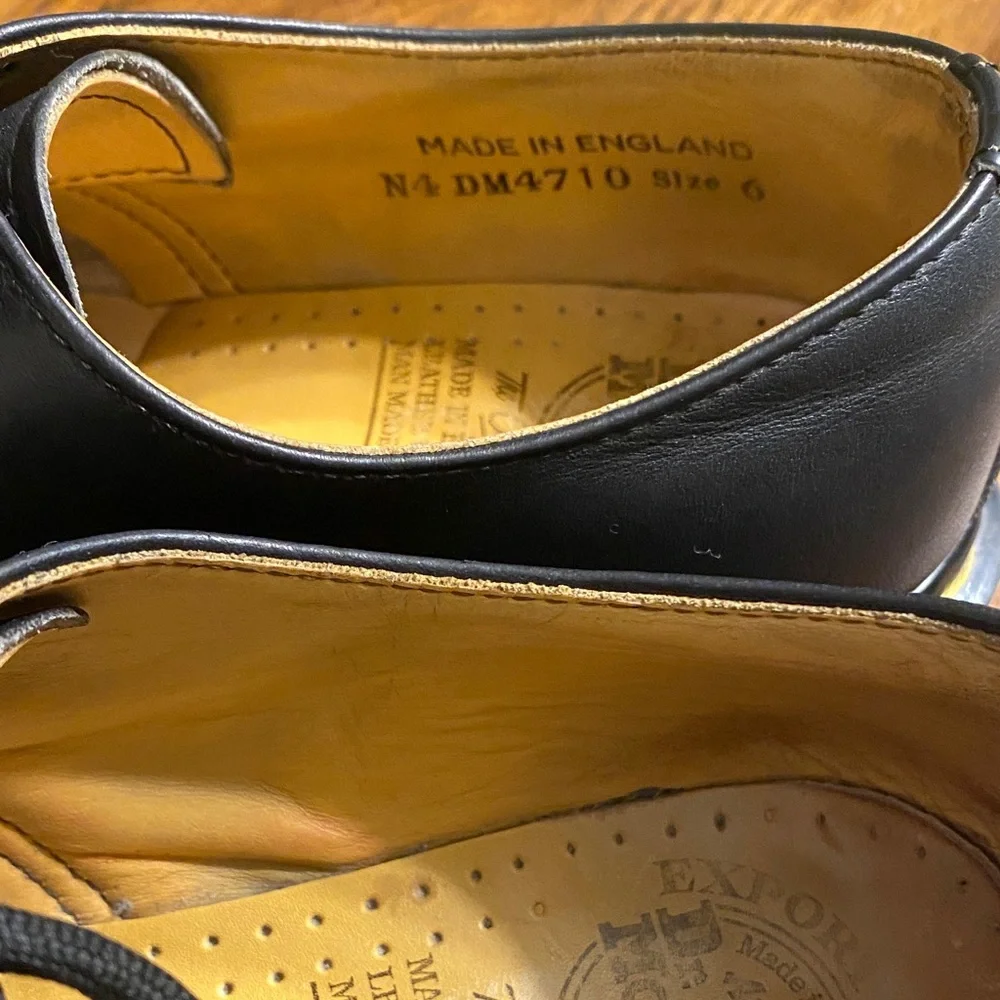 Dr. Martens Made in England 1461 Vintage 3 Eye Black Leather Oxfords UK 6 US 8 W